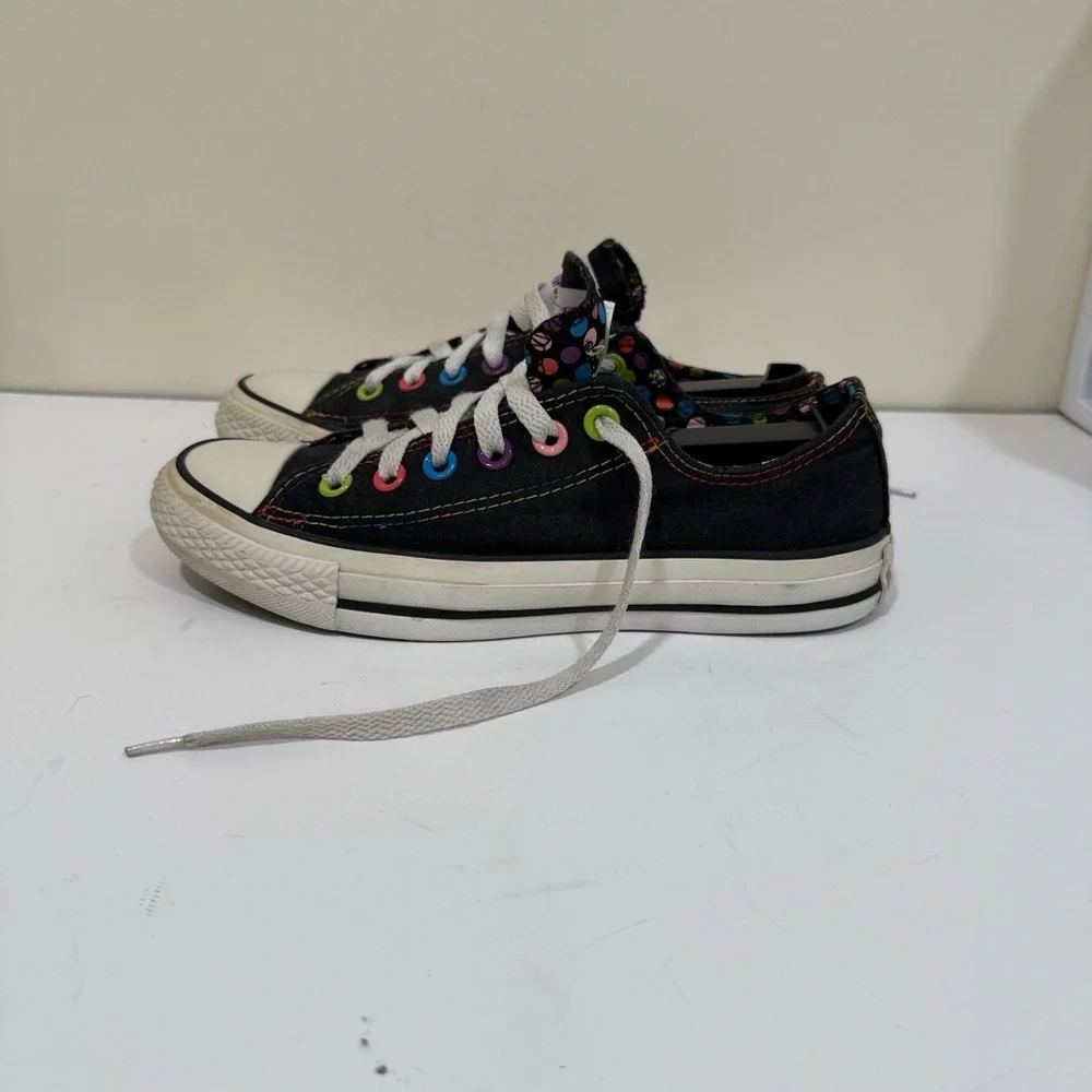 Converse Black Sneakers with Colorful Rivets (sz 7)